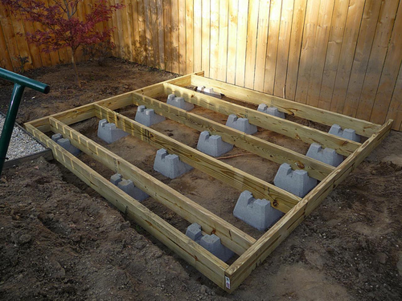 building deck on a shed foundation blocks