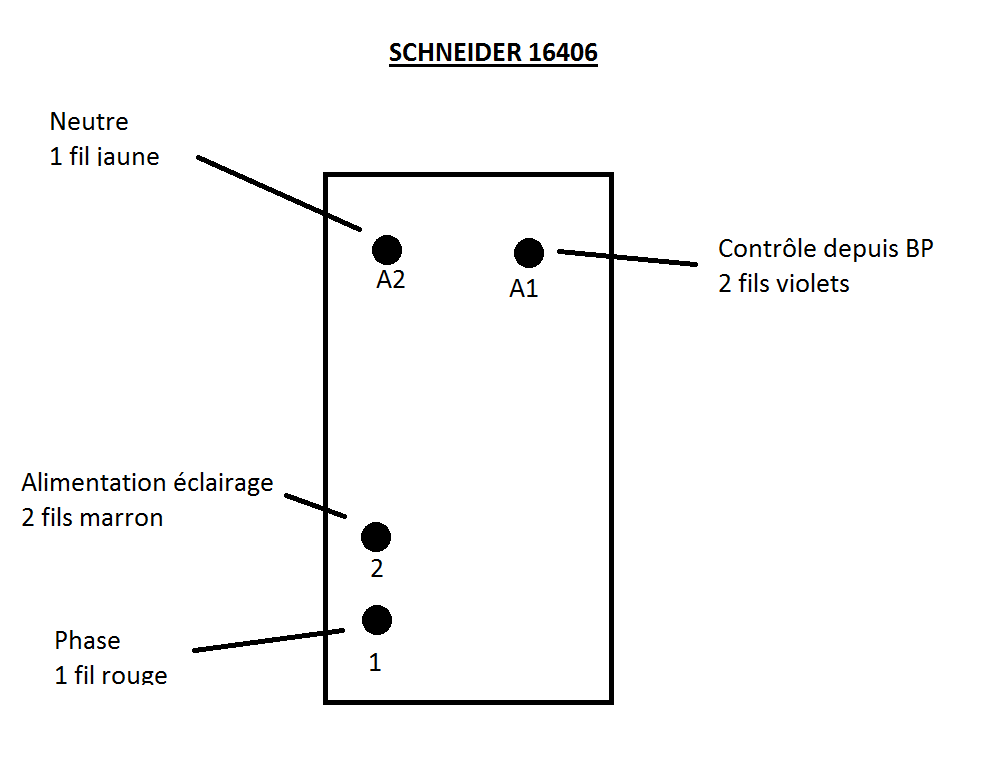 Remplacer télérupteur Legrand 03562 par Schneider 16406