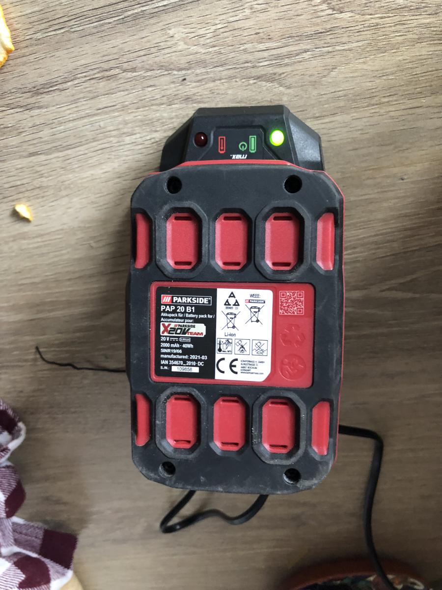 Problème de chargement Batteries 20 V Parkside